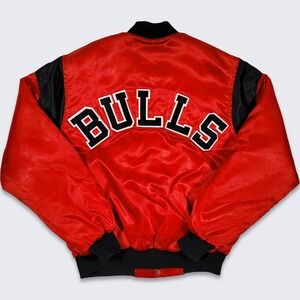 Chicago Bulls Vintage 80s Chalk Line Satin Bomber Jacket